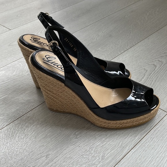 Gucci Platform Sandals Patent Leather Size 36 - Picture 3 of 15